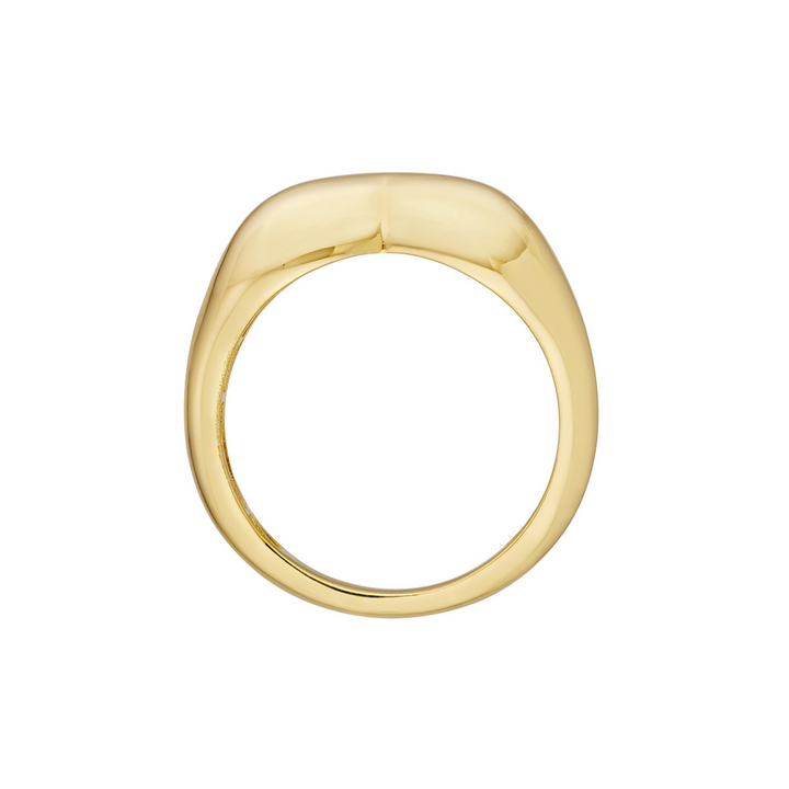 Chunky Gold Polished Puff Heart Ring | Genuine 14k Yellow Gold