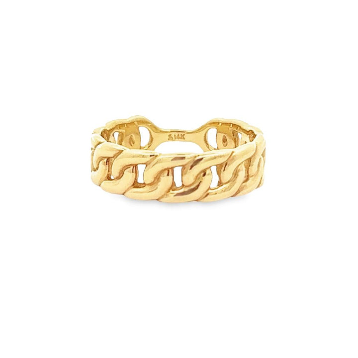 14K Yellow Gold Stackable Chain Link Ring