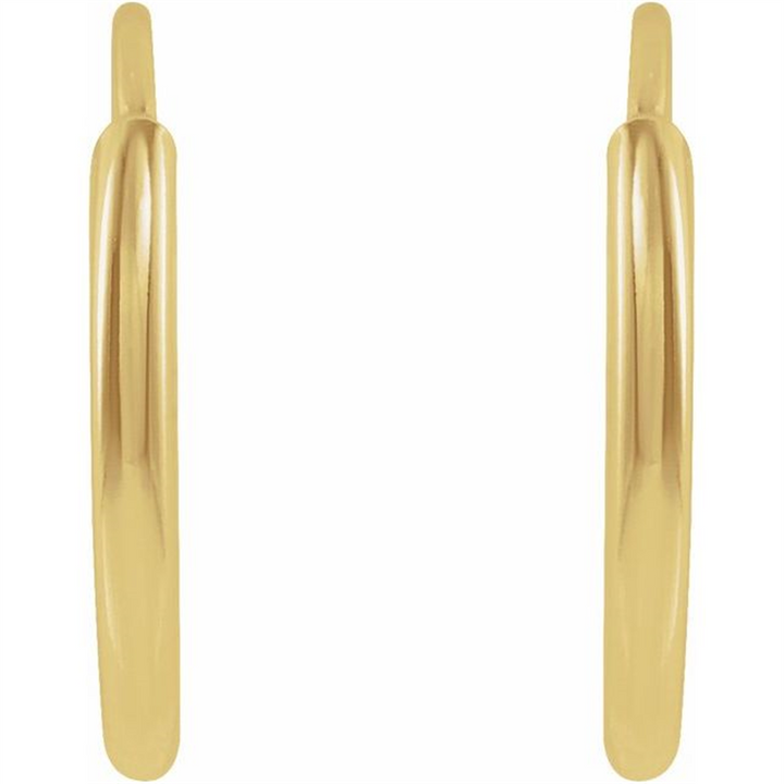 14K Yellow Gold Flexible Endless 10 mm Hoop Earrings