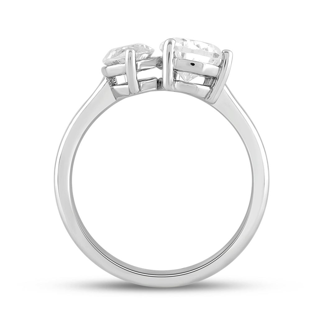 2.5 Carat Two Stone Lab-Grown Diamond Engagement Ring | 14K White Gold | Toi Et Moi Style