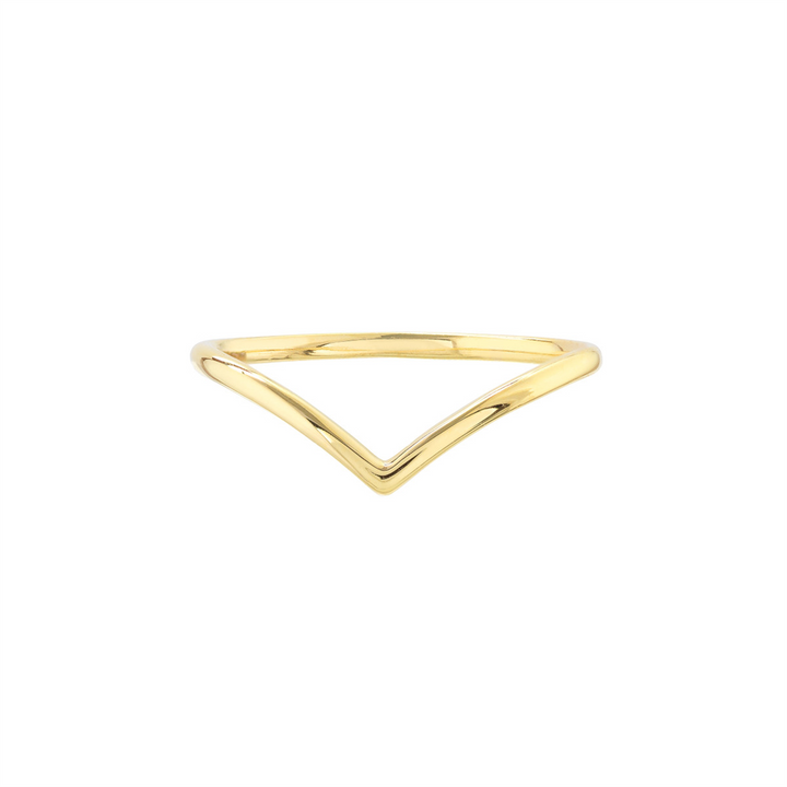 Stackable Chevron Wire Ring | 14K Yellow Gold | Size 7