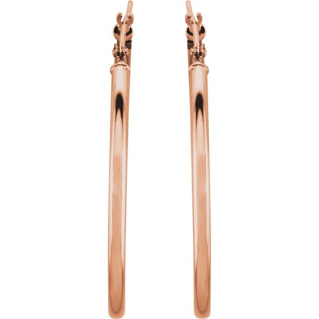 14K Rosé Gold 34mm Hoop Earrings