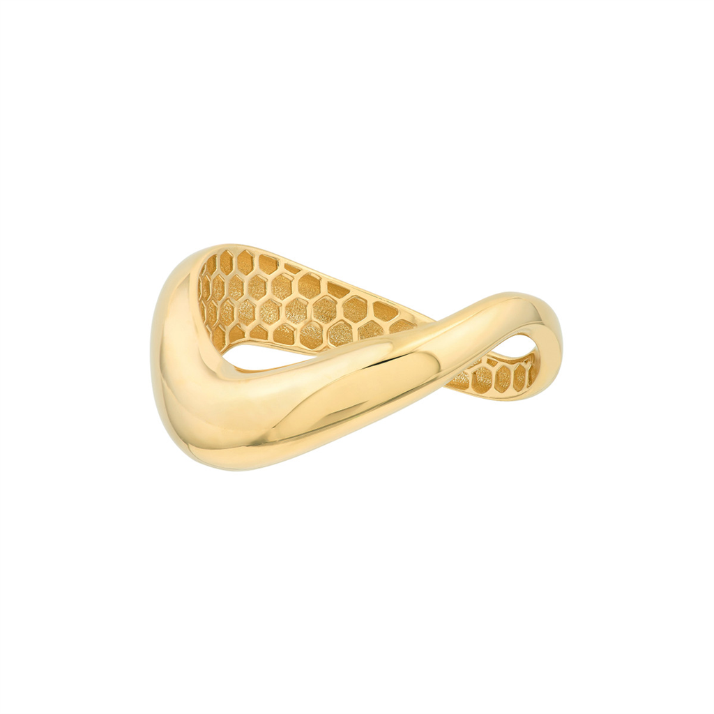 Chunky Gold Swirl Band Ring | Genuine 14k Yellow Gold