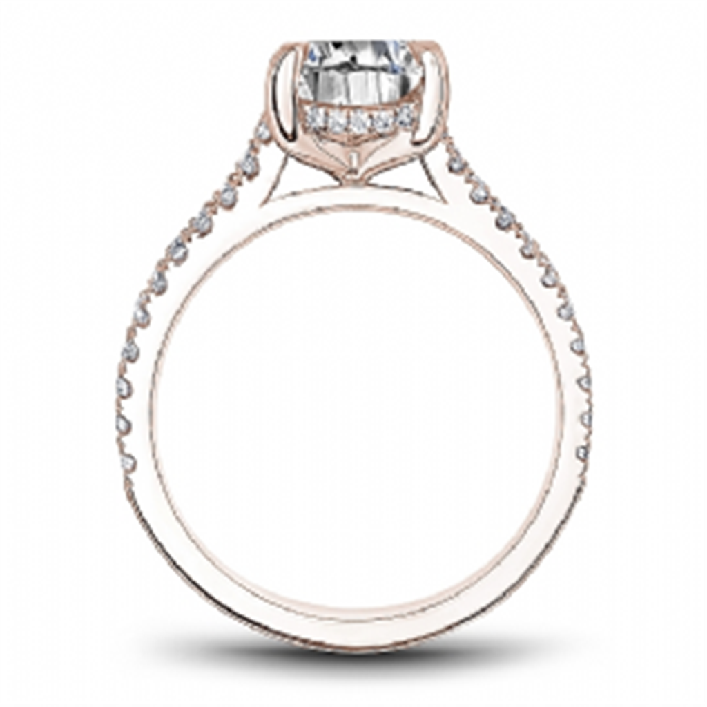 14K Rosé Gold Oval 0.30ctw Diamond Engagement Ring