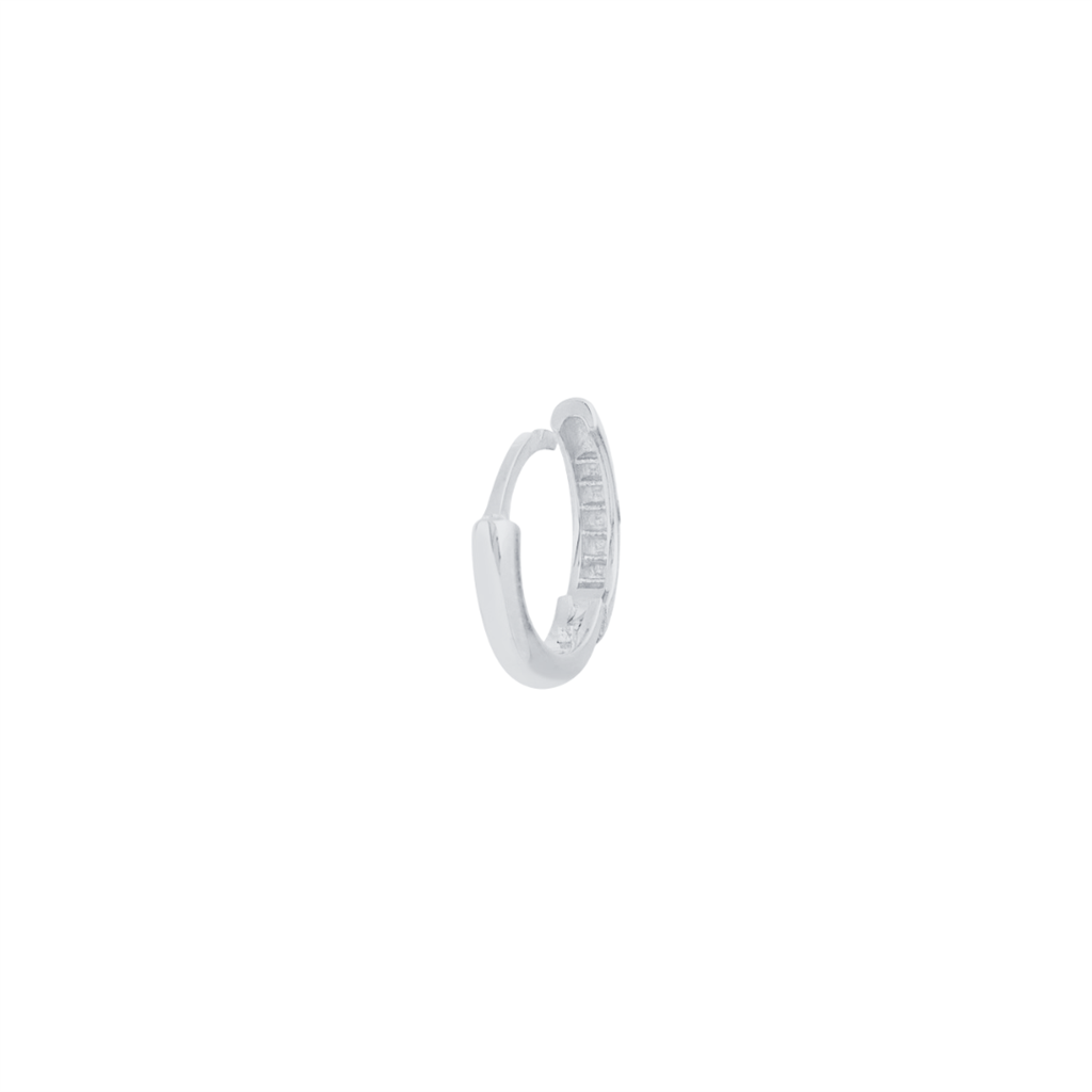 14K White Gold Small Hoop Earrings | 12mm Length | 2mm Wide