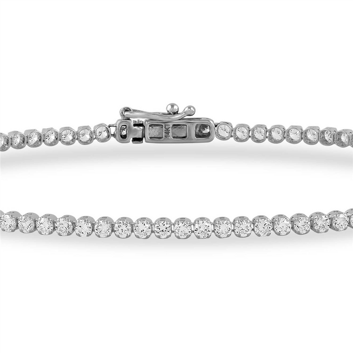 3 Carat Tennis Bracelet Lightweight 14K White Gold | E-F VS Round Lab-Grown Diamonds