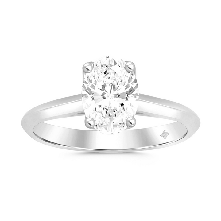 2.00 Carat Oval Lab-Grown Diamond Engagement Ring | 14K White Gold | Solitaire Style