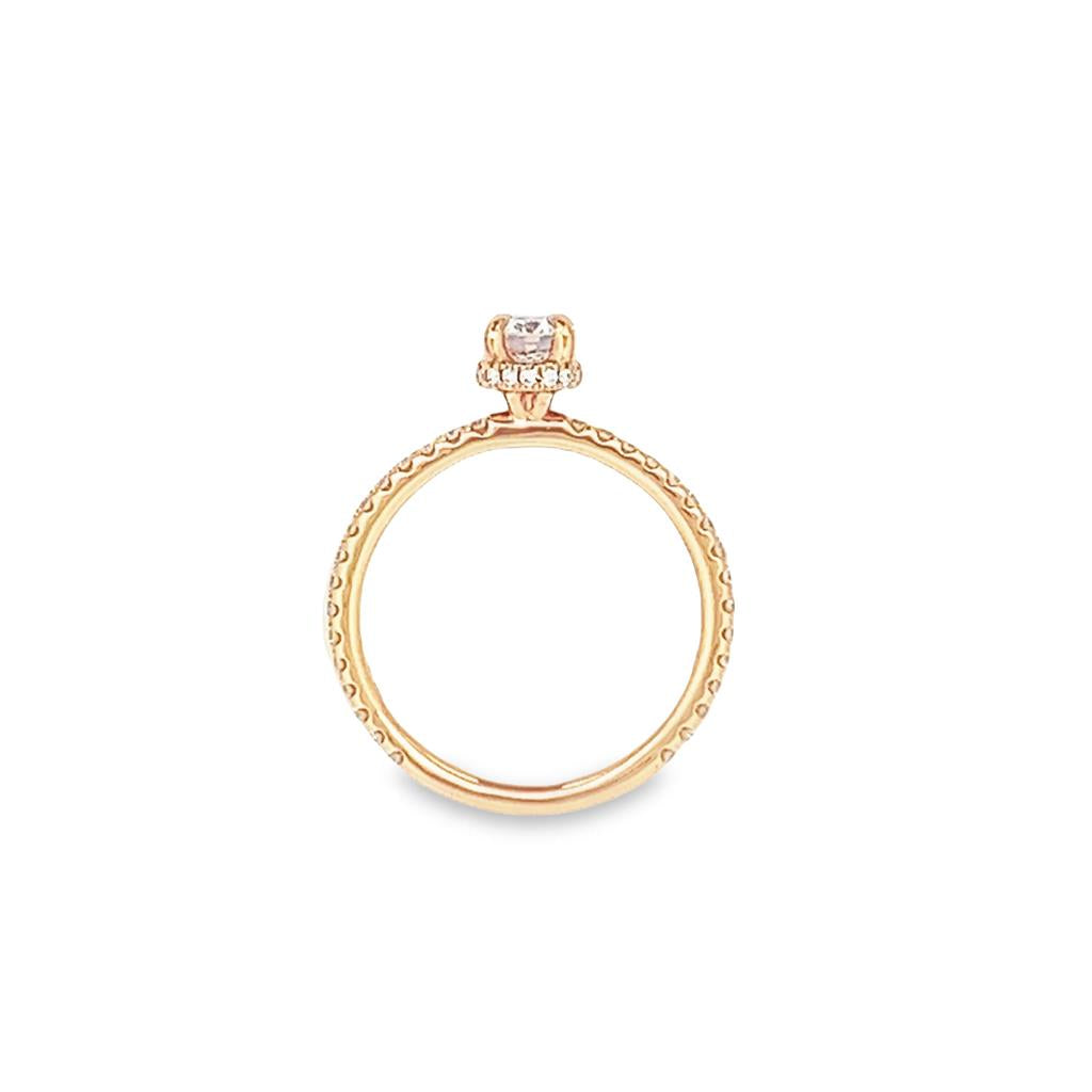14K Rosé Gold Hidden Halo Round 0.33ctw Diamond Engagement Ring