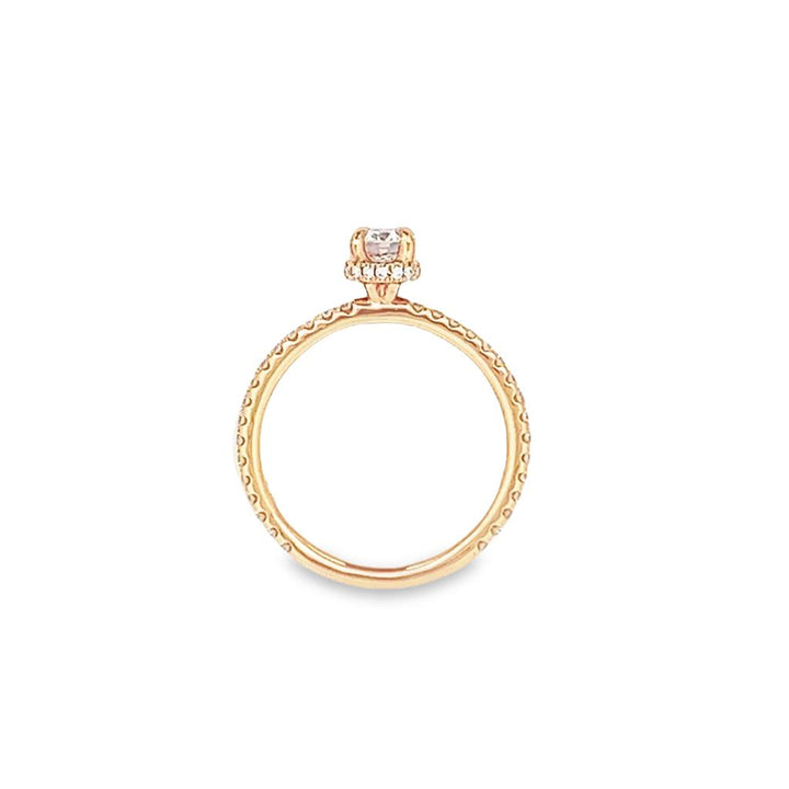 14K Rosé Gold Hidden Halo Round 0.33ctw Diamond Engagement Ring