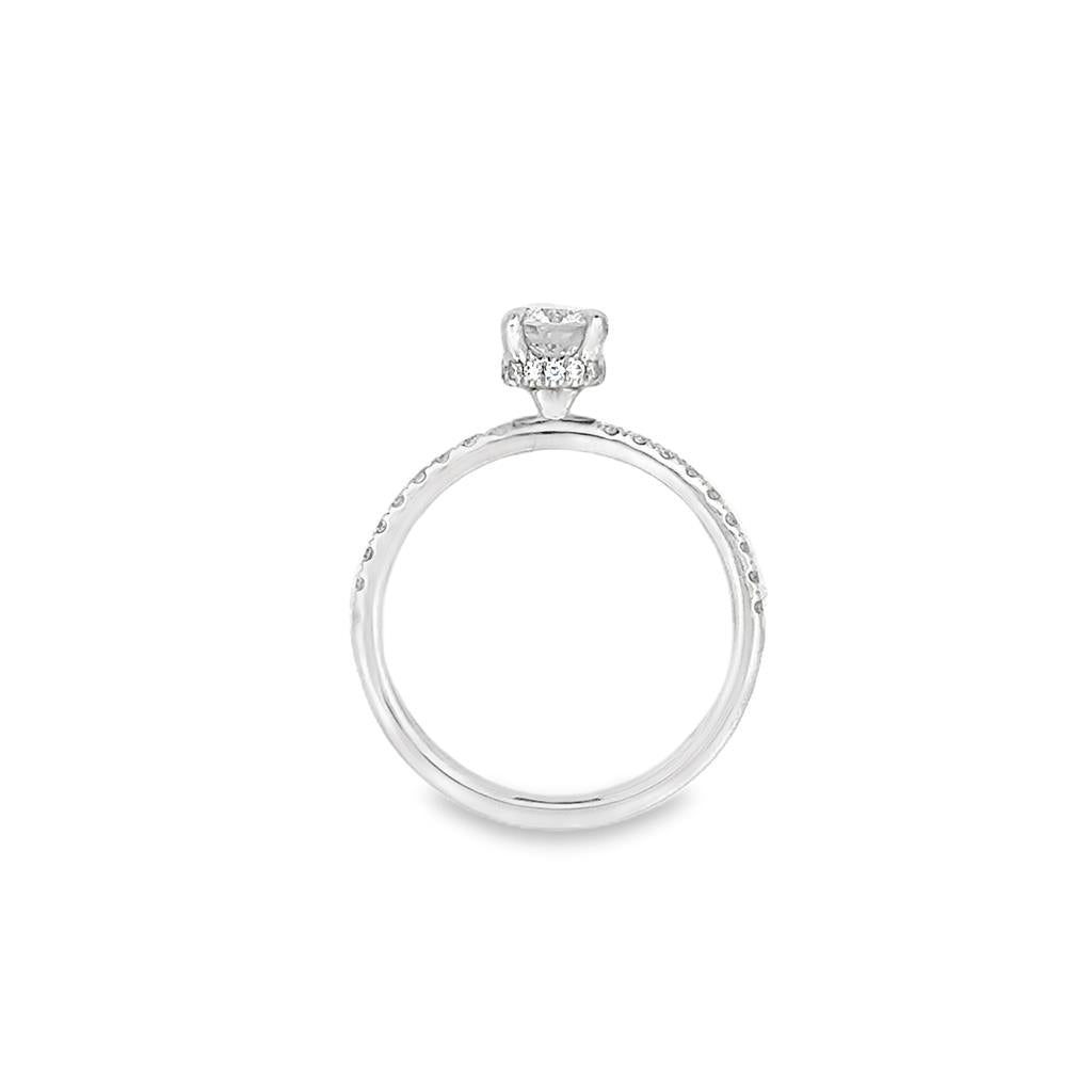 14K White Gold Round 0.70ctw Diamond Engagement Ring