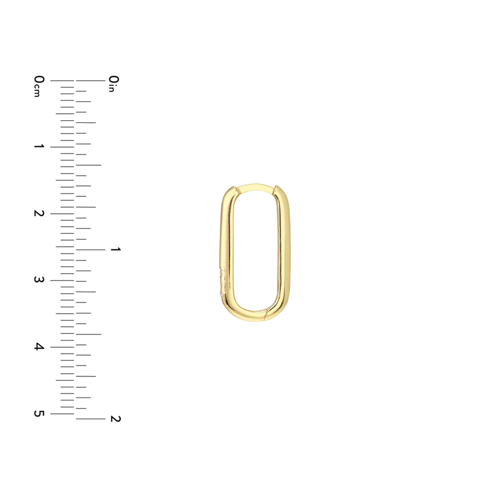 Chunky Gold Diamond Paper Clip Hoop Earrings | 1/20 Carat | Genuine 14K Yellow Gold