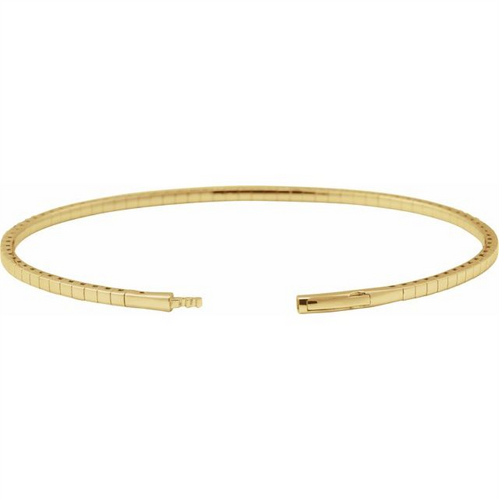 14K Yellow Gold Flexible Diamond Bangle Bracelet | 0.83 CTW