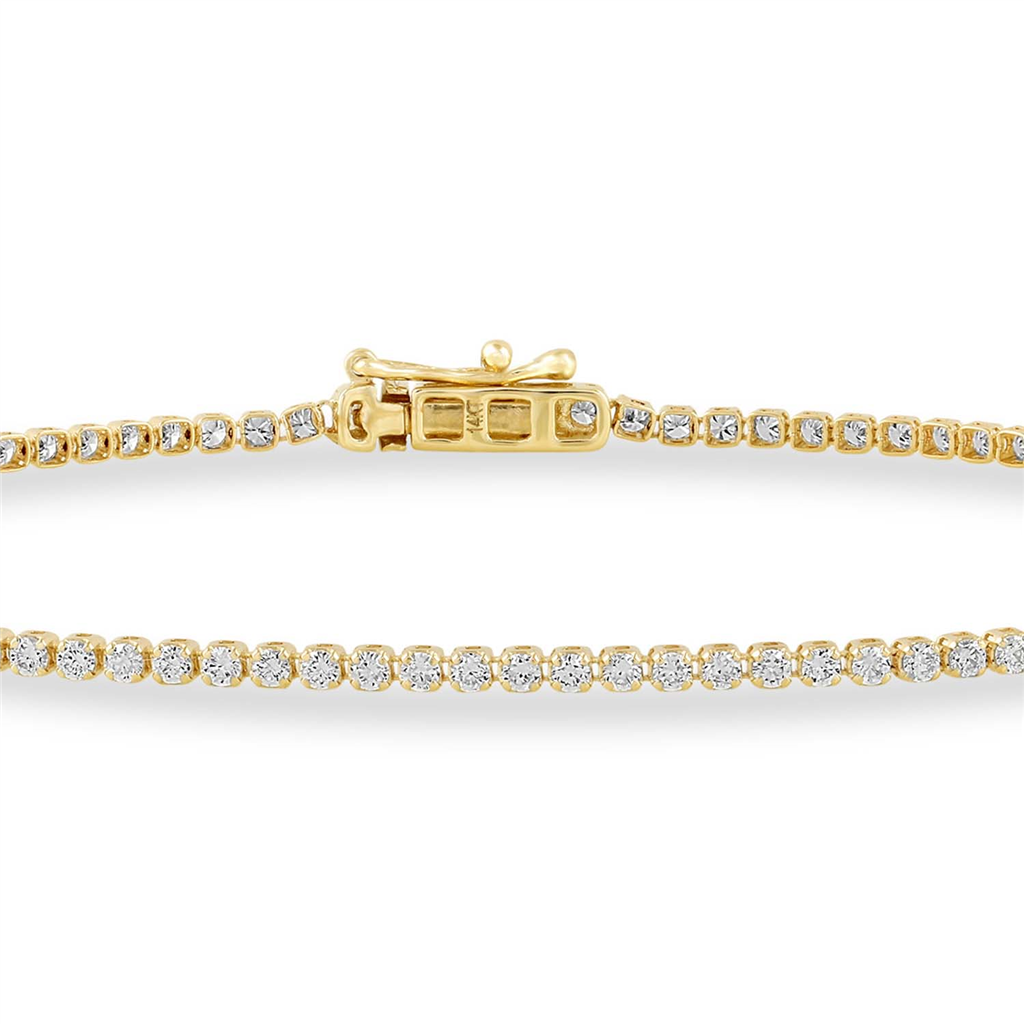 4 Carat Tennis Bracelet Lightweight 14K Yellow Gold | E-F VS Round Lab-Grown Diamonds