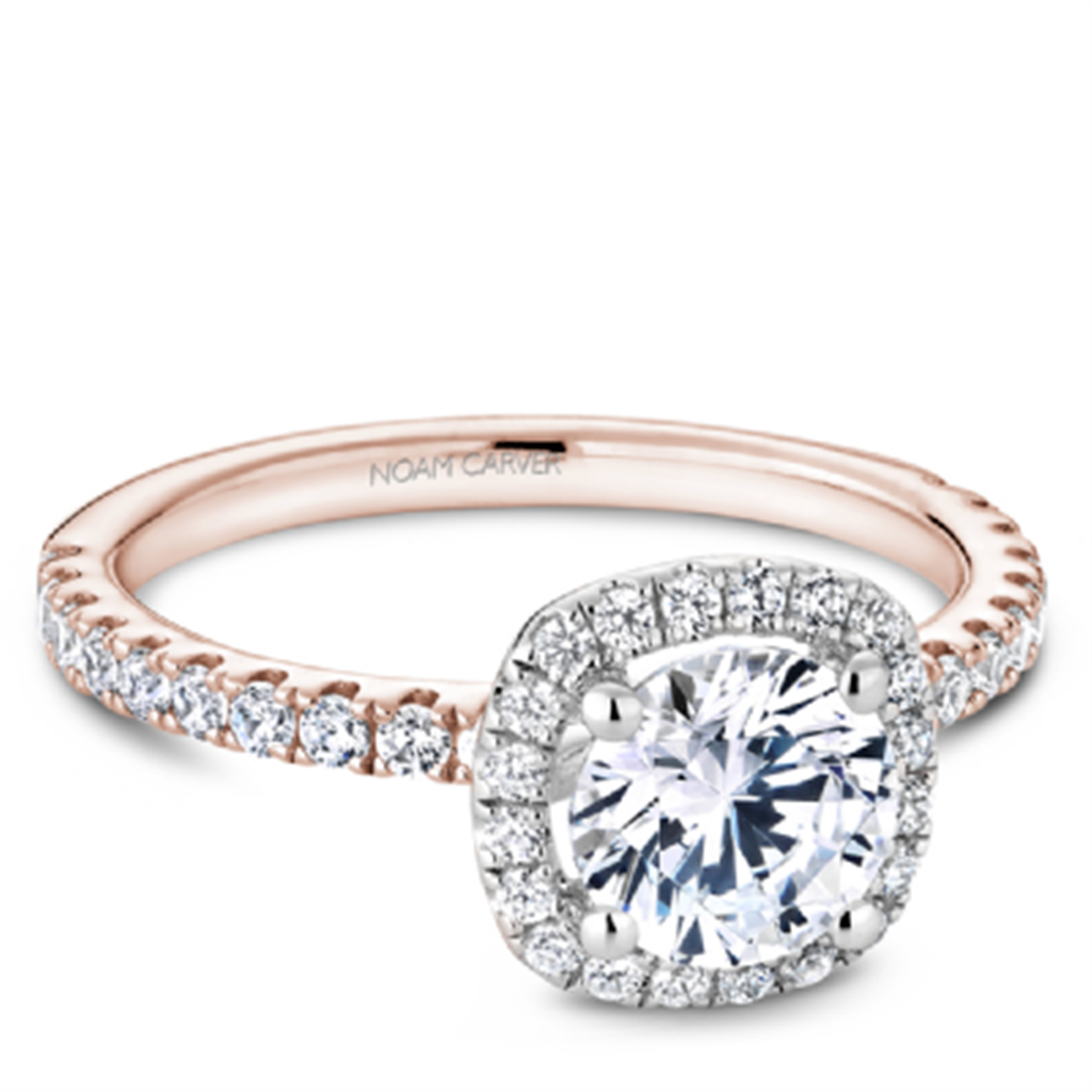 14K Two-Tone Round 0.47ctw Diamond Engagement Ring
