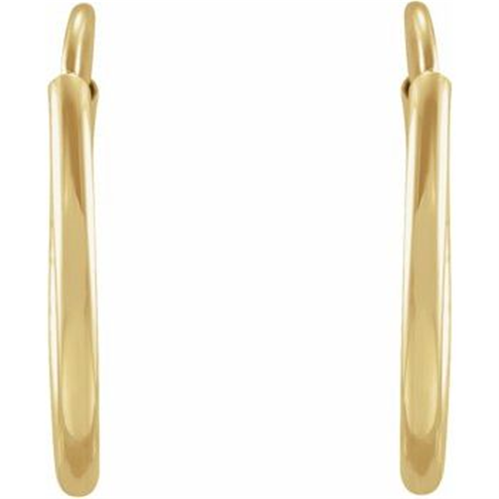 14K Yellow Gold Flexible Endless 12 mm Hoop Earrings