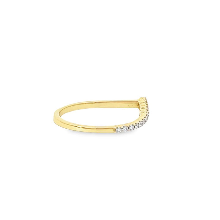 14K Yellow Gold Round 0.24ctw Diamond Stackable Ring