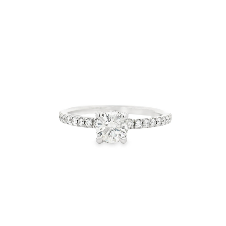 14K White Gold Round 0.70ctw Diamond Engagement Ring