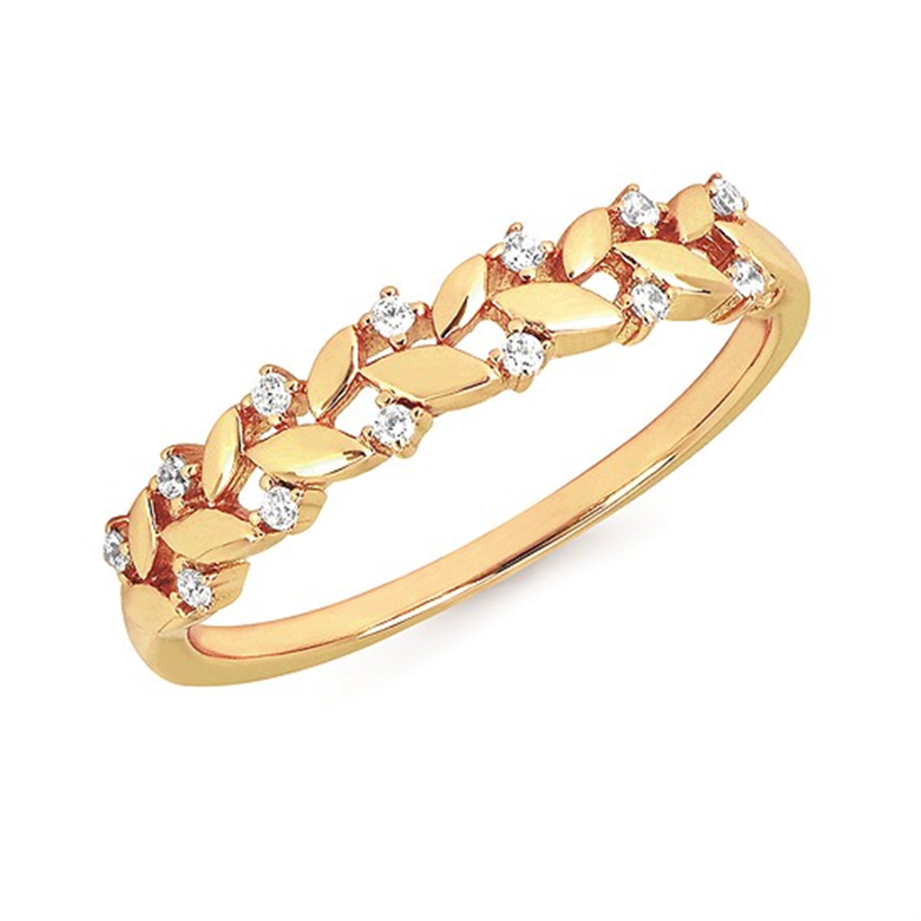 14K Yellow Gold 0.08ctw Diamond Fashion Ring