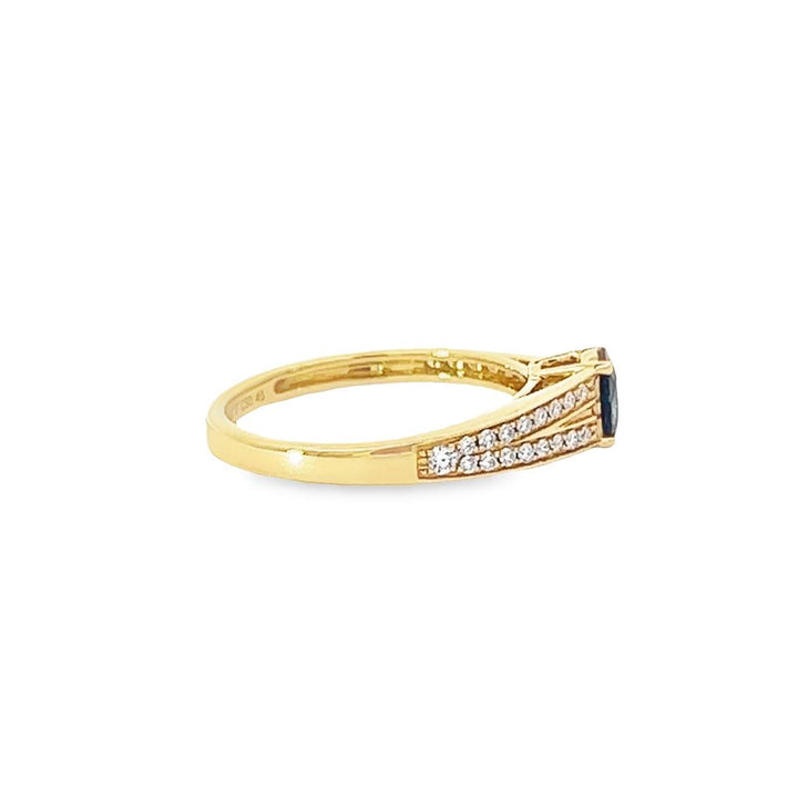 14K Yellow Gold Contemporary Oval 0.46ctw Sapphire Ring