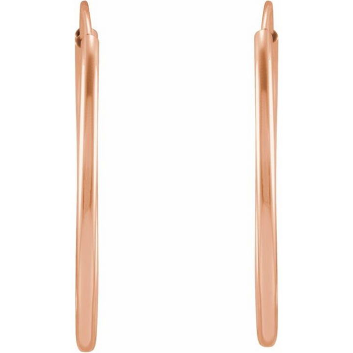 14K Rose Gold Flexible Endless 20 mm Hoop Earrings