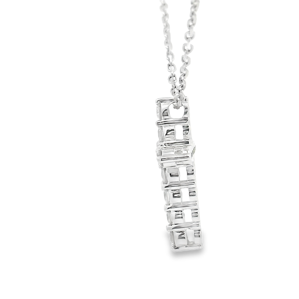 14K White Gold 0.24ctw Diamond Cross Pendant