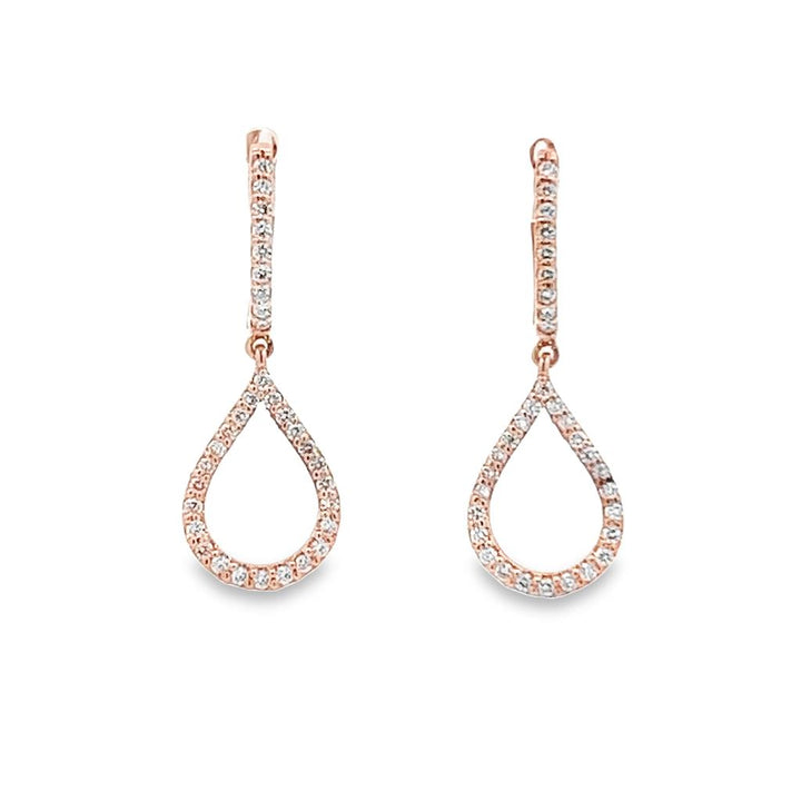 14K Rosé Gold 0.50ctw Diamond Drop Earrings