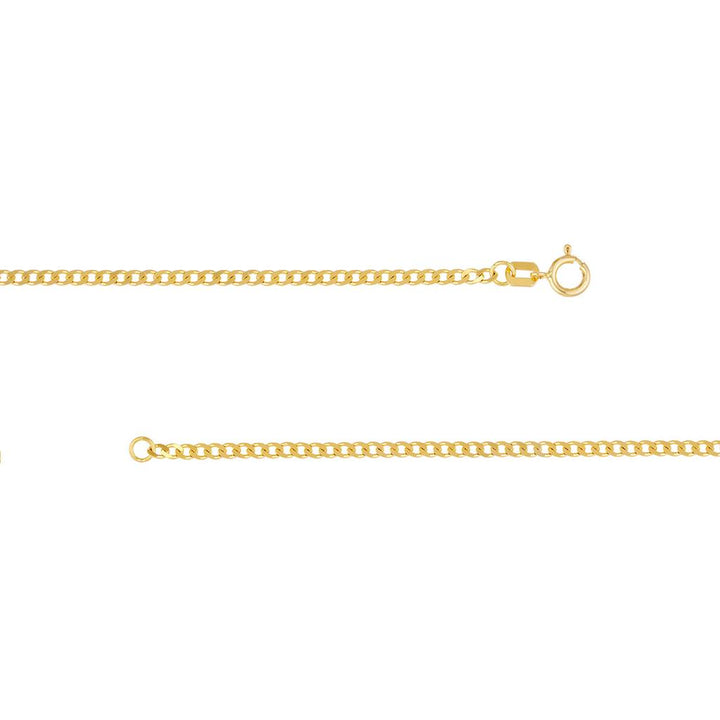 14K Yellow Gold 1.95mm Diamond-Cut Curb Bracelet