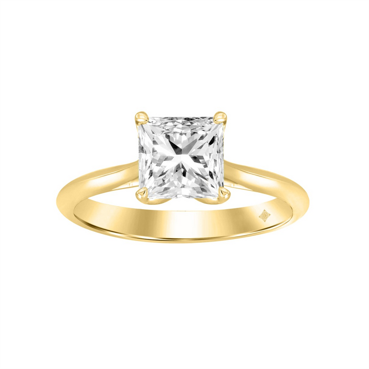 1.50 Carat Princess Lab-Grown Diamond Solitaire Engagement Ring | 14K Yellow Gold | Solitaire Style