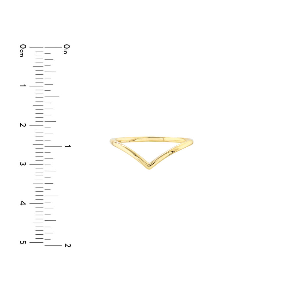 Stackable Chevron Wire Ring | 14K Yellow Gold | Size 7