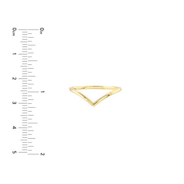 Stackable Chevron Wire Ring | 14K Yellow Gold | Size 7