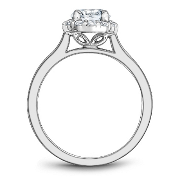 14K White Gold Round Halo 0.26ctw Diamond Engagement Ring