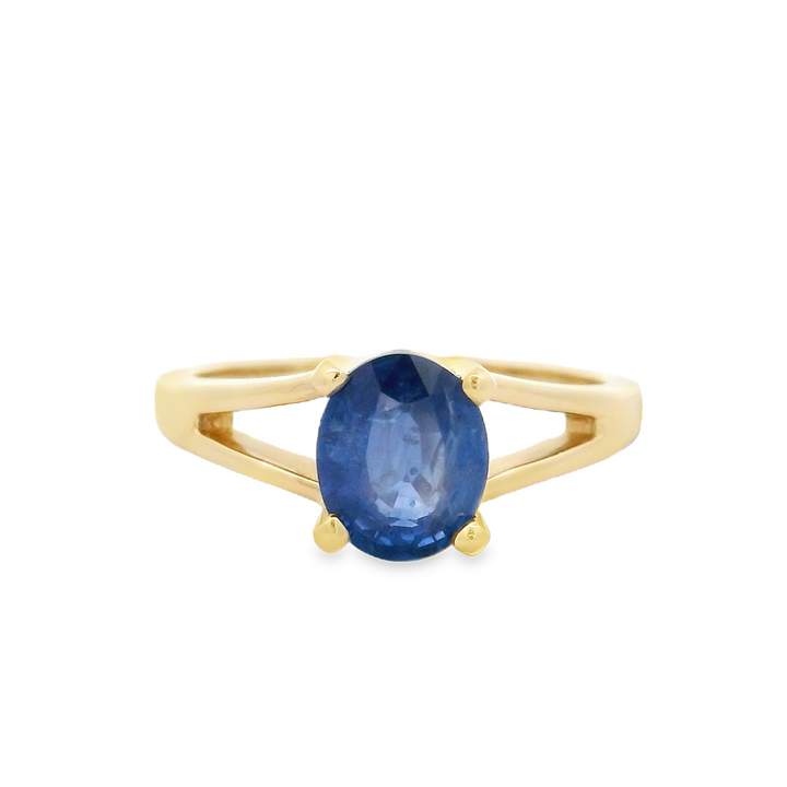 1.20 Carat Oval Sapphire Solitaire Fashion Ring | 14K Yellow Gold