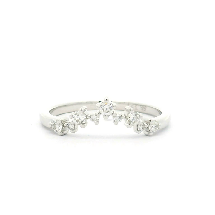 14K White Gold 0.19ctw Stackable Diamond Wedding Band