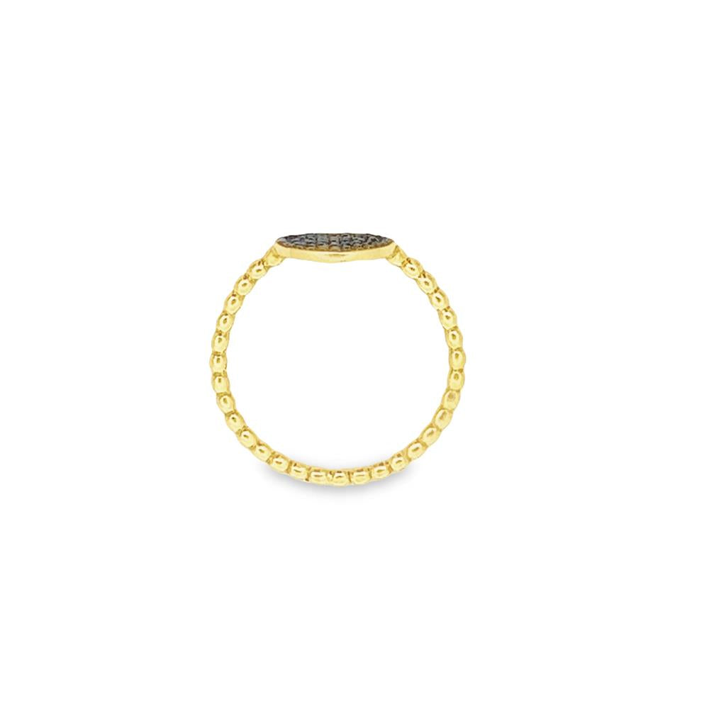 18K Yellow Gold Round 0.16ctw Black Diamond Cluster Ring
