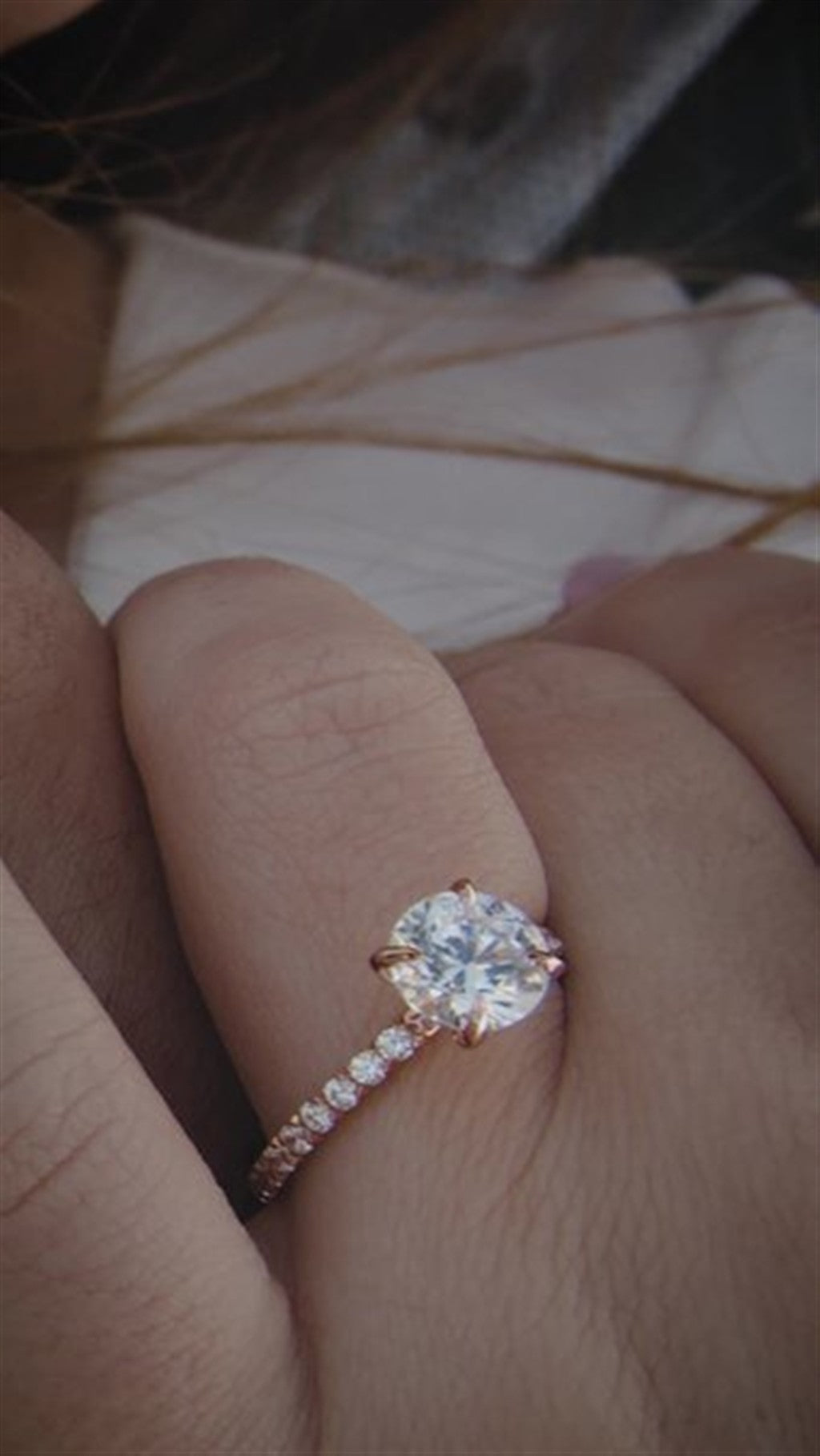 14K Rosé Gold Round 0.36ctw Diamond Engagement Ring
