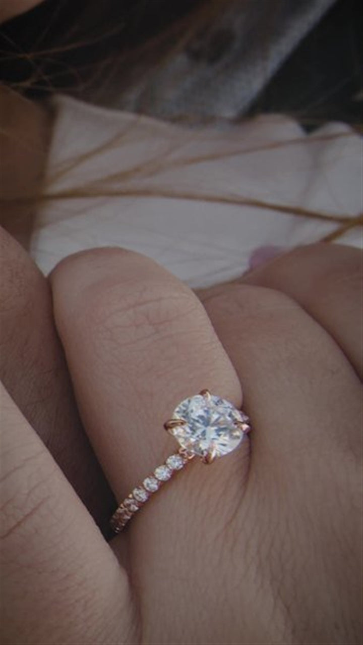14K Rosé Gold Round 0.36ctw Diamond Engagement Ring