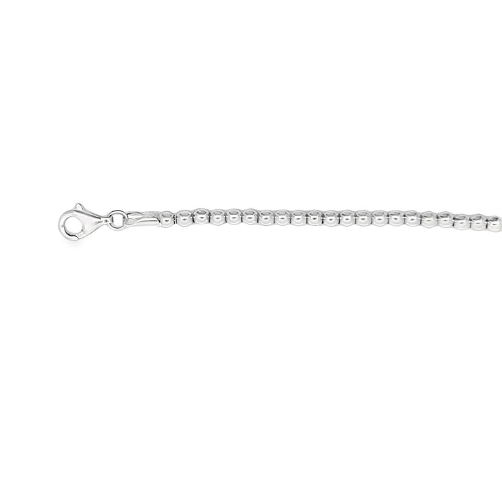 14K White Gold 3mm Bead Bracelet