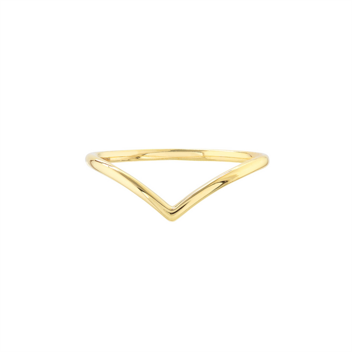 Stackable Chevron Wire Ring | 14K Yellow Gold | Size 7
