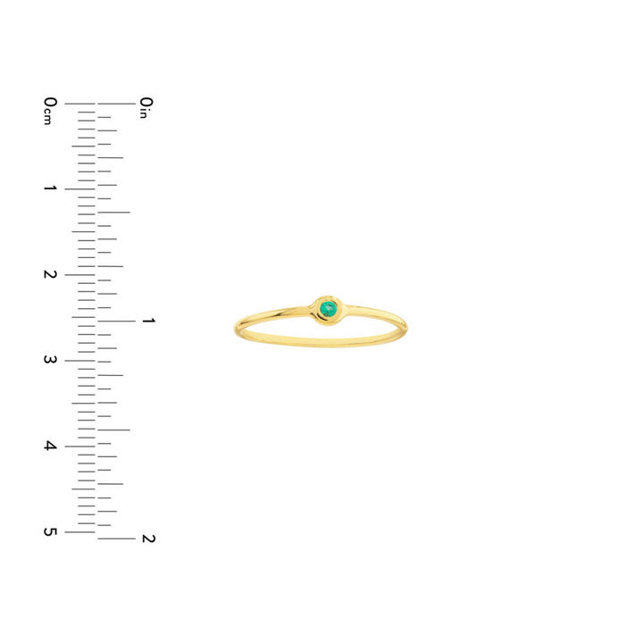 Emerald Bezel Wire Ring | 14K Yellow Gold | Stackable