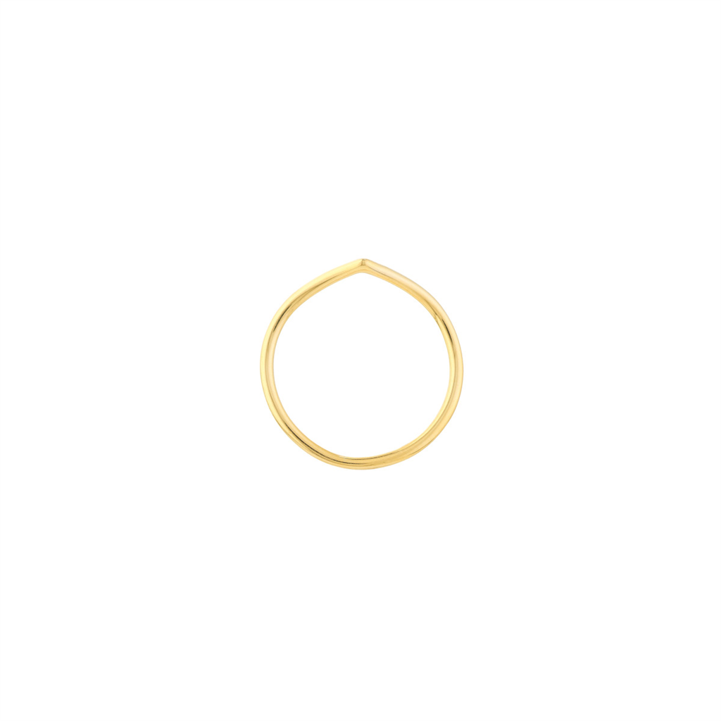 Stackable Chevron Wire Ring | 14K Yellow Gold | Size 7