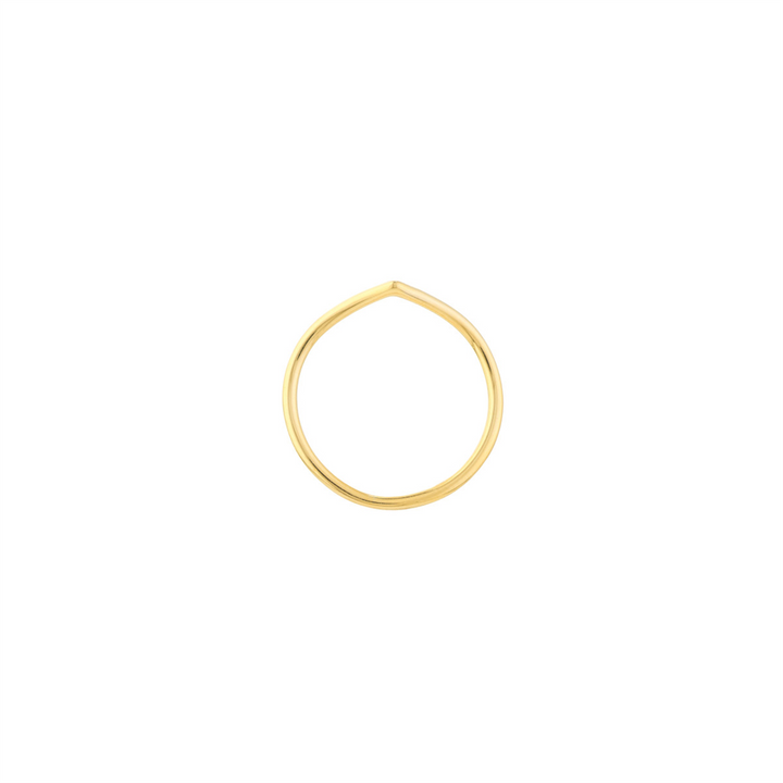 Stackable Chevron Wire Ring | 14K Yellow Gold | Size 7