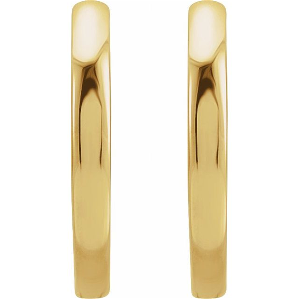 14K Yellow Hinged 15 mm Hoop Earrings