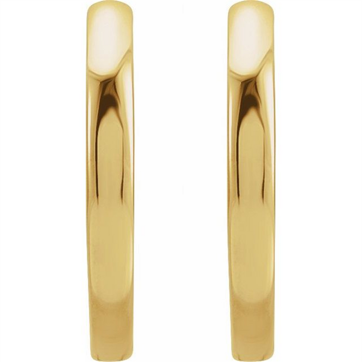 14K Yellow Hinged 15 mm Hoop Earrings