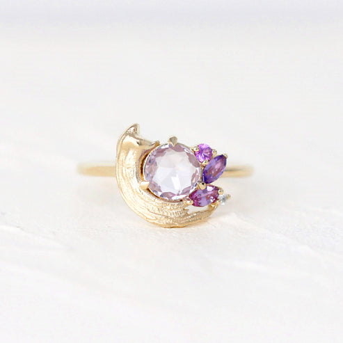 14K Yellow Gold Potter's Pink Rose-Cut 0.80ctw Sapphire Ring
